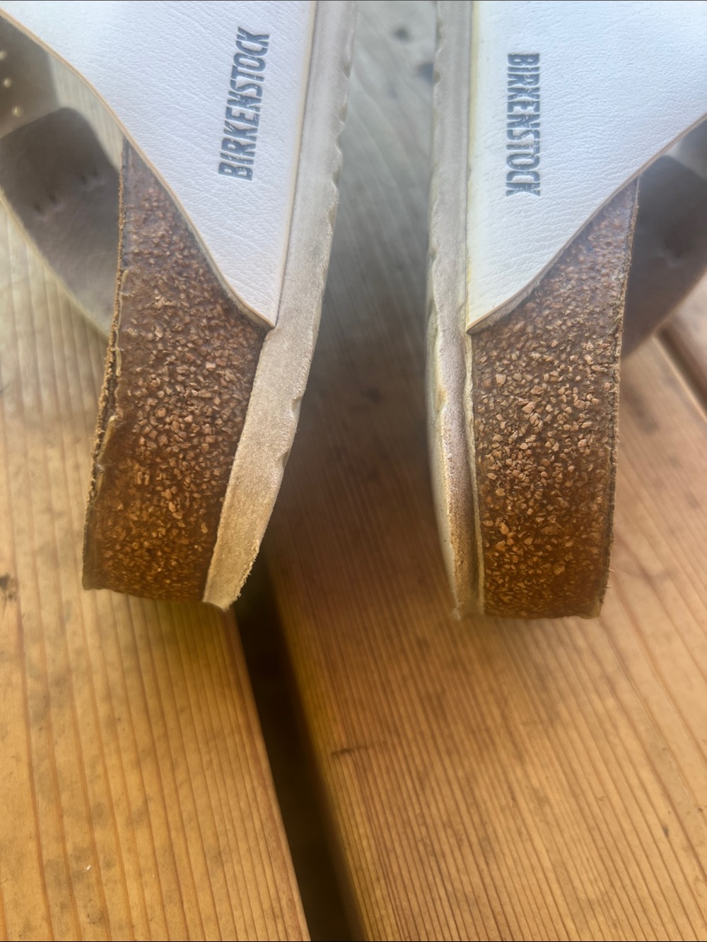 Birkenstock White Arizona Two-Strap Slide Sandals - Picture 16 of 16